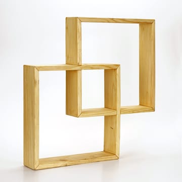 Dekorativ væghylde i træ Wallxpert Erno (51 x 51 x 9 cm) Træ - træ - Hus & renovering - Byggeri - Gulv, væg & tag - Gulv & vægbeklædning - Vægplader
