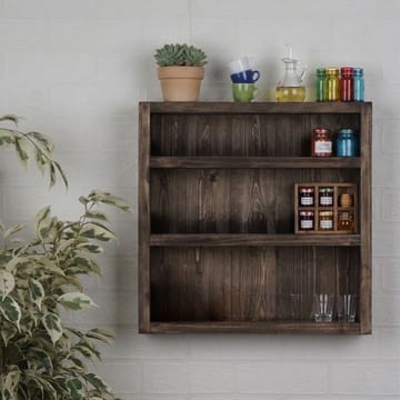 Dekorativ væghylde i træ Wallxpert Rafello (42 x 42 x 9 cm) Træ - Træ (naturlig træfinish) - Hus & renovering - Byggeri - Gulv, væg & tag - Gulv & vægbeklædning - Vægplader