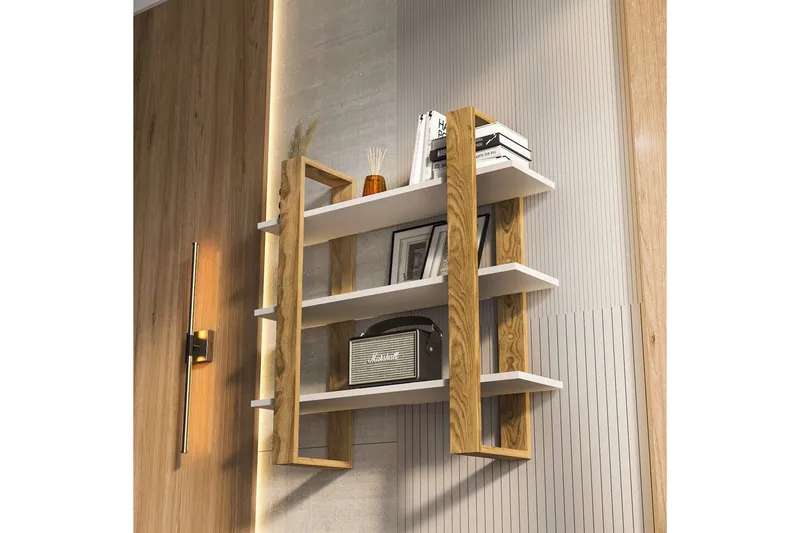 Draven Vægplade 90x90 cm - Eg/Hvid - Hus & renovering - Byggeri - Gulv, væg & tag - Gulv & vægbeklædning - Vægplader