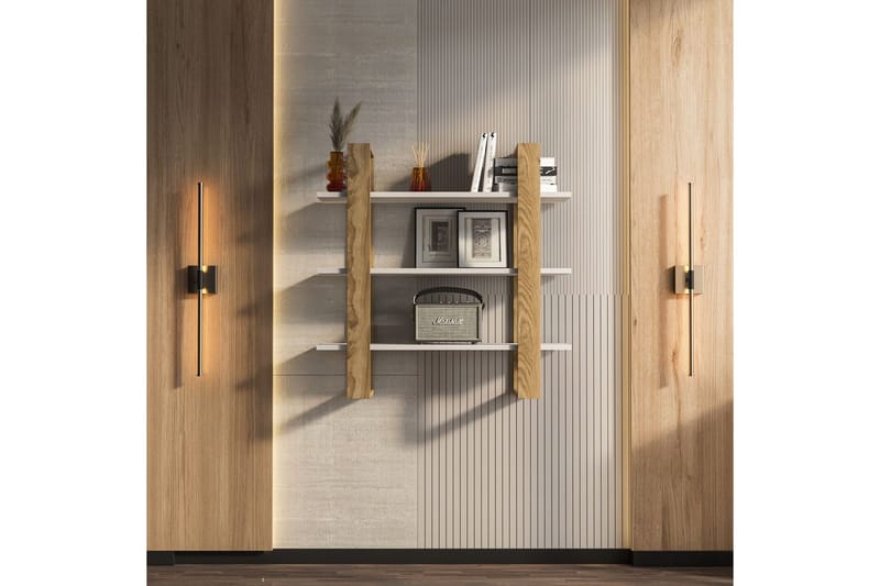 Draven Vægplade 90x90 cm - Eg/Hvid - Hus & renovering - Byggeri - Gulv, væg & tag - Gulv & vægbeklædning - Vægplader