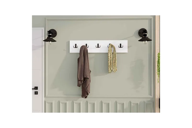 Kresto Vægplade 80x80 cm - Hvid - Opbevaring - Tøjopbevaring - Knagerækker - Knager