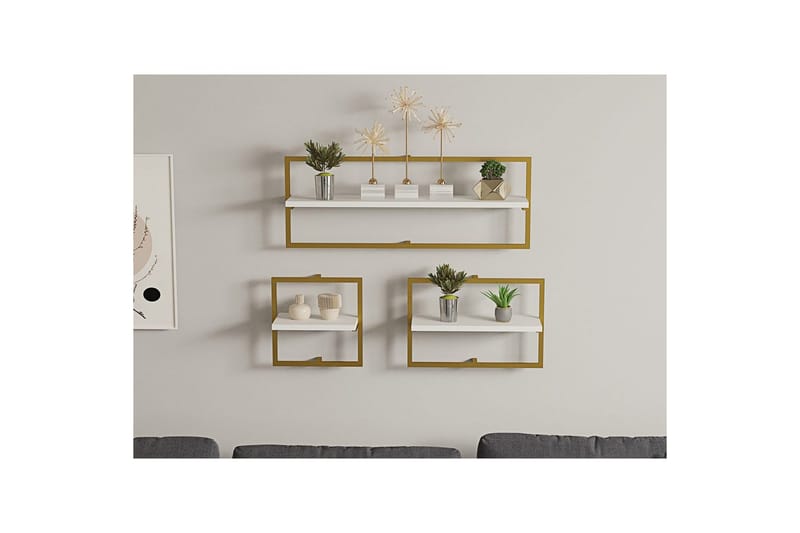 Muroran Vægplade 80x80 cm - Hvid/Guld - Hus & renovering - Byggeri - Gulv, væg & tag - Gulv & vægbeklædning - Vægplader