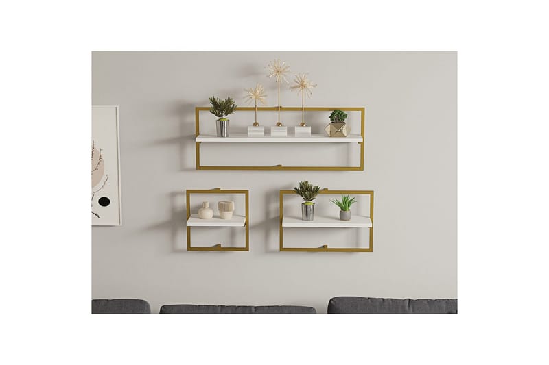 Muroran Vægplade 80x80 cm - Hvid/Guld - Hus & renovering - Byggeri - Gulv, væg & tag - Gulv & vægbeklædning - Vægplader