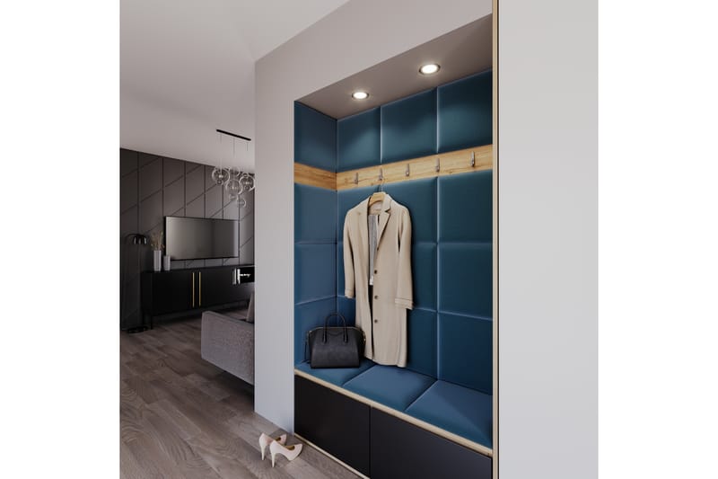 Quadratta Vægpanel 160x200 cm - Blå - Hus & renovering - Byggeri - Gulv, væg & tag - Gulv & vægbeklædning - Vægplader