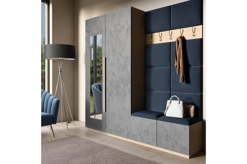 Quadratta Vægplade 100x200 cm, Mørk grå