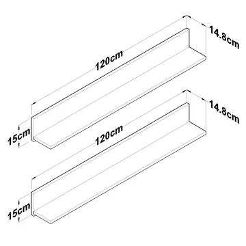 Væghylde Wallxpert Bren (120 x 15 x 14,8 cm) valnød - valnød - Hus & renovering - Byggeri - Gulv, væg & tag - Gulv & vægbeklædning - Vægplader