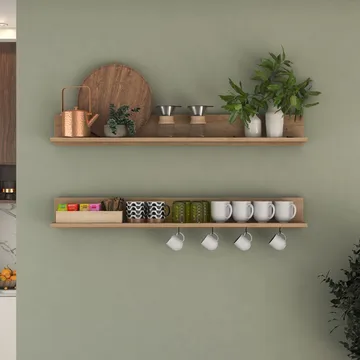 Væghylde Wallxpert Bren (120 x 15 x 14,8 cm) valnød - valnød - Hus & renovering - Byggeri - Gulv, væg & tag - Gulv & vægbeklædning - Vægplader