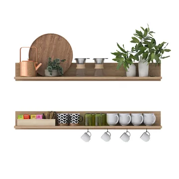Væghylde Wallxpert Bren (120 x 15 x 14,8 cm) valnød - valnød - Hus & renovering - Byggeri - Gulv, væg & tag - Gulv & vægbeklædning - Vægplader