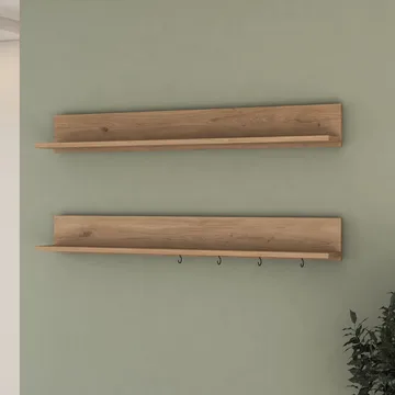Væghylde Wallxpert Bren (120 x 15 x 14,8 cm) valnød - valnød - Hus & renovering - Byggeri - Gulv, væg & tag - Gulv & vægbeklædning - Vægplader
