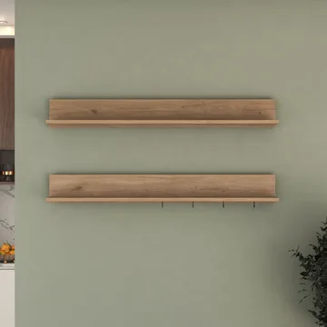 Væghylde Wallxpert Bren (120 x 15 x 14,8 cm) valnød - valnød - Hus & renovering - Byggeri - Gulv, væg & tag - Gulv & vægbeklædning - Vægplader