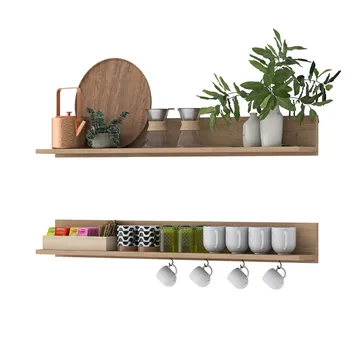 Væghylde Wallxpert Bren (120 x 15 x 14,8 cm) valnød - valnød - Hus & renovering - Byggeri - Gulv, væg & tag - Gulv & vægbeklædning - Vægplader