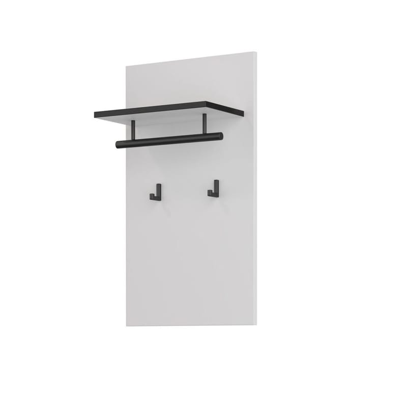 Vægpanel Kryds med Kroge, Hvid