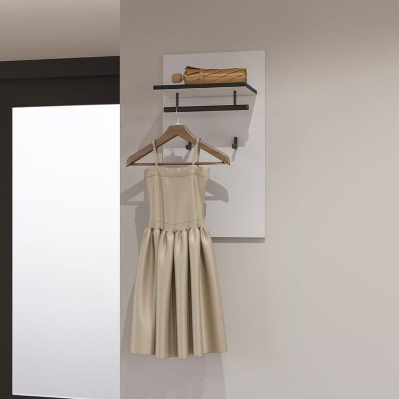 Vægpanel Kryds med Kroge - Hvid - Hus & renovering - Byggeri - Gulv, væg & tag - Gulv & vægbeklædning - Vægplader