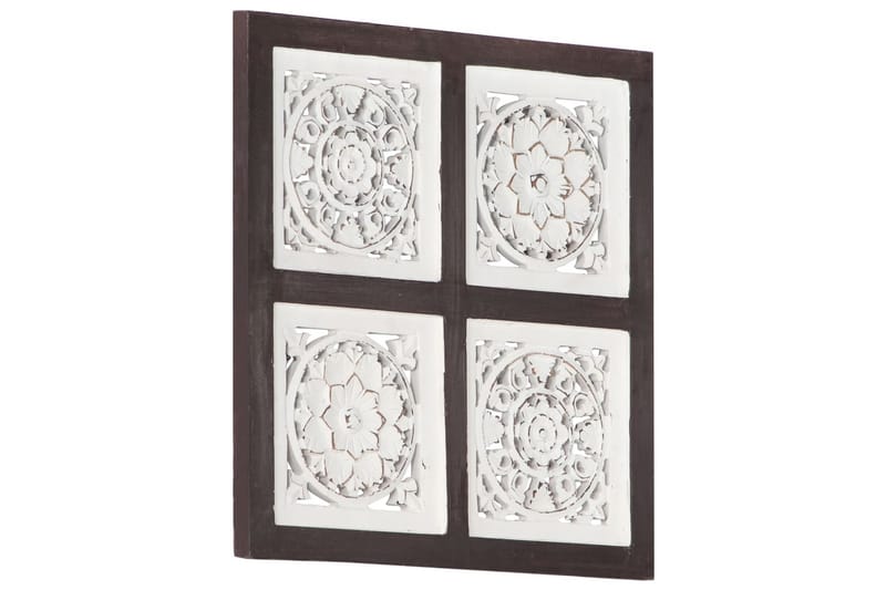 håndskåret vægpanel 40x40x1,5 cm MDF brun og hvid - Brun - Inderpanel - Vægpanel & panelplade