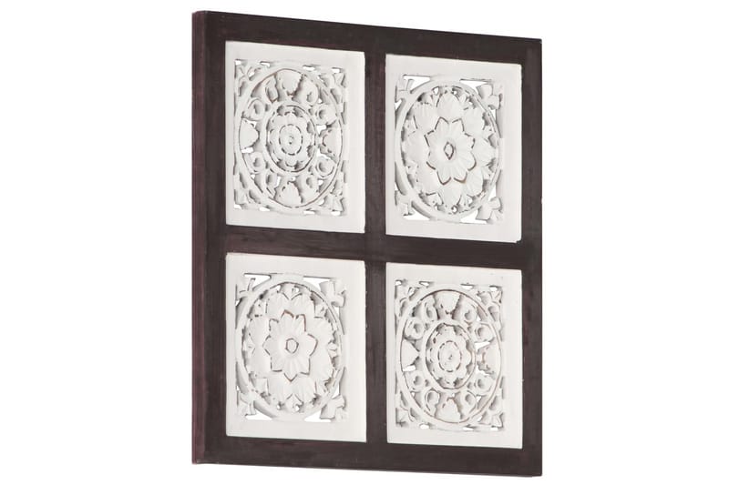 håndskåret vægpanel 40x40x1,5 cm MDF brun og hvid - Brun - Hus & renovering - Byggeri - Gulv, væg & tag - Gulv & vægbeklædning - Vægpanel & panelplade