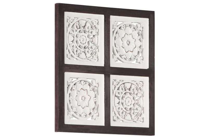 håndskåret vægpanel 40x40x1,5 cm MDF brun og hvid - Brun - Vægpanel & panelplade - Inderpanel