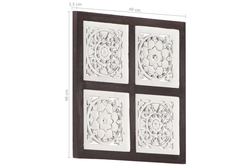 håndskåret vægpanel 40x40x1,5 cm MDF brun og hvid - Brun - Hus & renovering - Byggeri - Gulv, væg & tag - Gulv & vægbeklædning - Vægpanel & panelplade