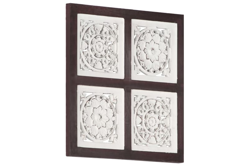 håndskåret vægpanel 40x40x1,5 cm MDF brun og hvid - Brun - Hus & renovering - Byggeri - Gulv, væg & tag - Gulv & vægbeklædning - Vægpanel & panelplade