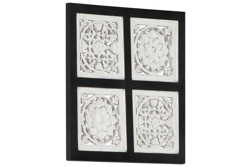 håndskåret vægpanel 40x40x1,5 cm MDF sort og hvid - Sort - Hus & renovering - Byggeri - Gulv, væg & tag - Gulv & vægbeklædning - Vægpanel & panelplade