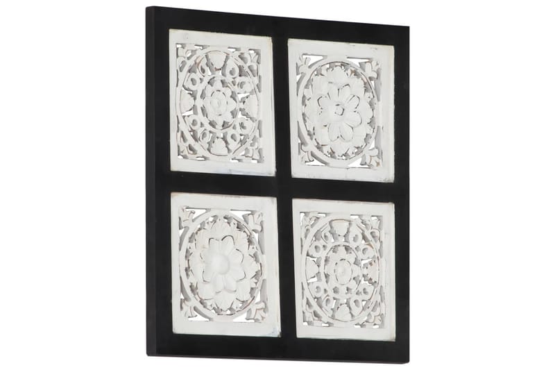 håndskåret vægpanel 40x40x1,5 cm MDF sort og hvid - Sort - Inderpanel - Vægpanel & panelplade