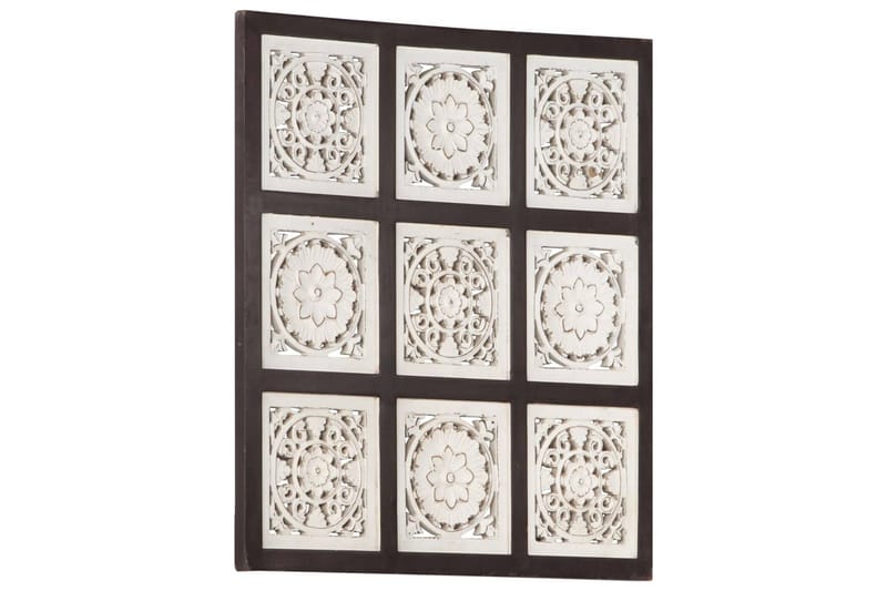 håndskåret vægpanel 60x60x1,5 cm MDF brun og hvid - Brun - Hus & renovering - Byggeri - Gulv, væg & tag - Gulv & vægbeklædning - Vægpanel & panelplade