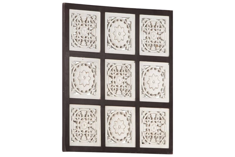 håndskåret vægpanel 60x60x1,5 cm MDF brun og hvid - Brun - Inderpanel - Vægpanel & panelplade