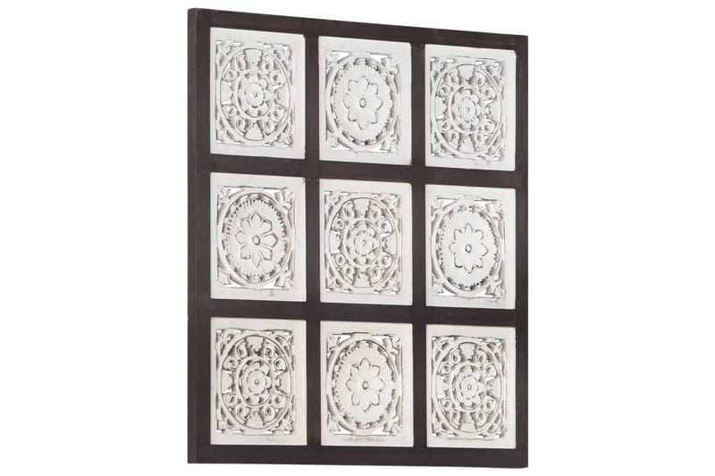 håndskåret vægpanel 60x60x1,5 cm MDF brun og hvid - Brun - Vægpanel & panelplade - Inderpanel