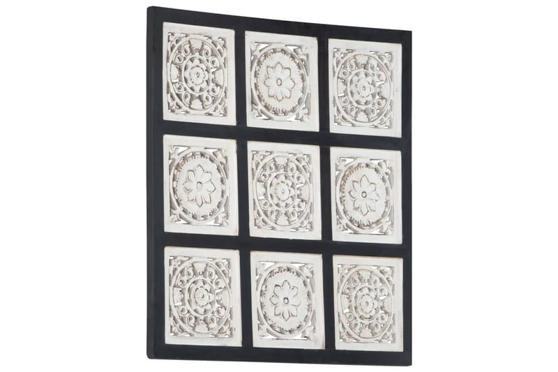 håndskåret vægpanel 60x60x1,5 cm MDF sort og hvid - Sort - Hus & renovering - Byggeri - Gulv, væg & tag - Gulv & vægbeklædning - Vægpanel & panelplade