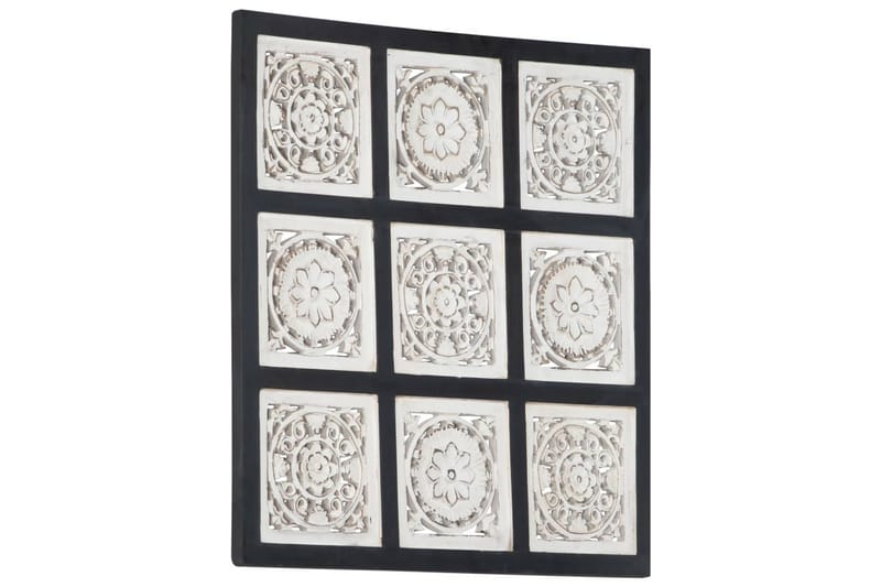 håndskåret vægpanel 60x60x1,5 cm MDF sort og hvid - Sort - Inderpanel - Vægpanel & panelplade