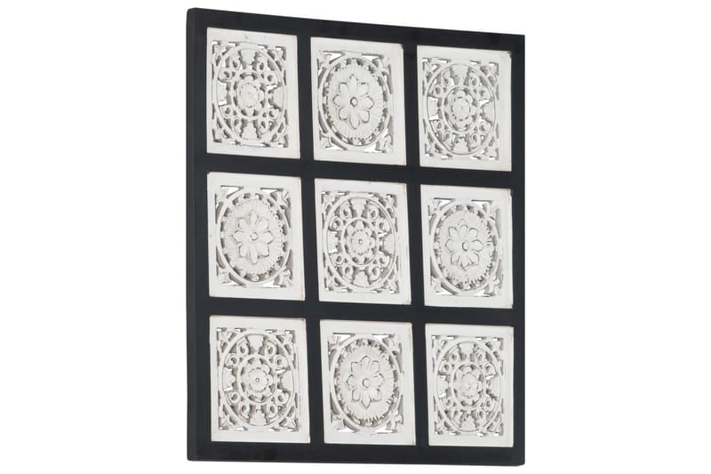 håndskåret vægpanel 60x60x1,5 cm MDF sort og hvid - Sort - Vægpanel & panelplade - Inderpanel