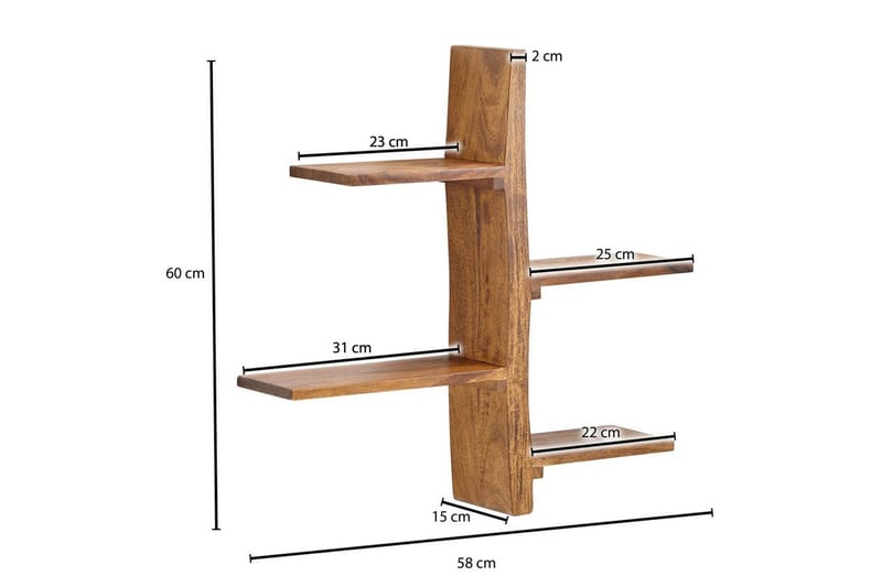 Vægreol Wohnling Massivt træ kant stil vægmonteret flydende træ landhus - Hus & renovering - Byggeri - Gulv, væg & tag - Gulv & vægbeklædning - Vægplader
