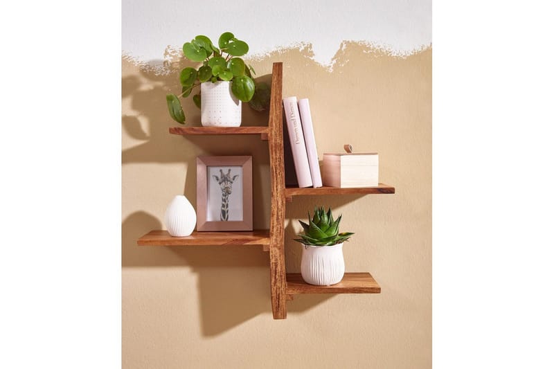 Vægreol Wohnling Massivt træ kant stil vægmonteret flydende træ landhus - Hus & renovering - Byggeri - Gulv, væg & tag - Gulv & vægbeklædning - Vægplader