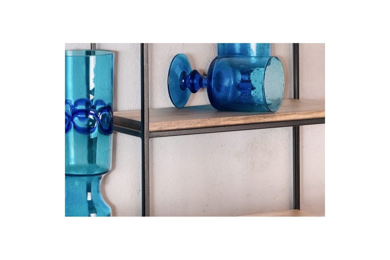 Vægreol Wohnling Solidtræ metalramme vægmonteret industrielt - Opbevaring - Hylder & Reoler - Væghylde & vægreol