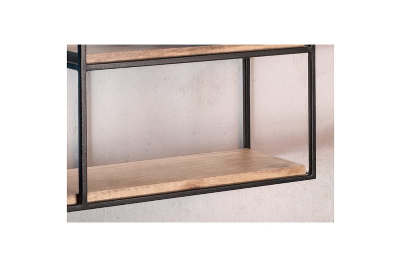 Vægreol Wohnling Solidtræ metalramme vægmonteret industrielt - Opbevaring - Hylder & Reoler - Væghylde & vægreol