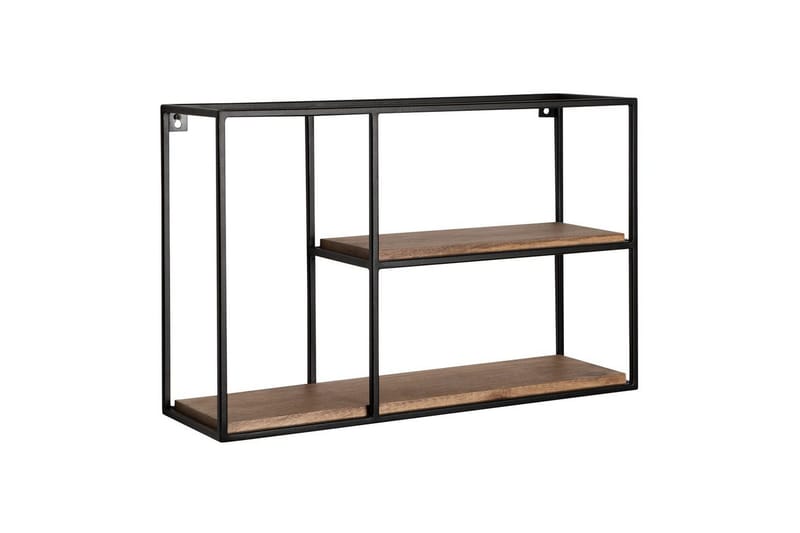 Vægreol Wohnling Solidtræ metalramme vægmonteret industrielt - Opbevaring - Hylder & Reoler - Væghylde & vægreol