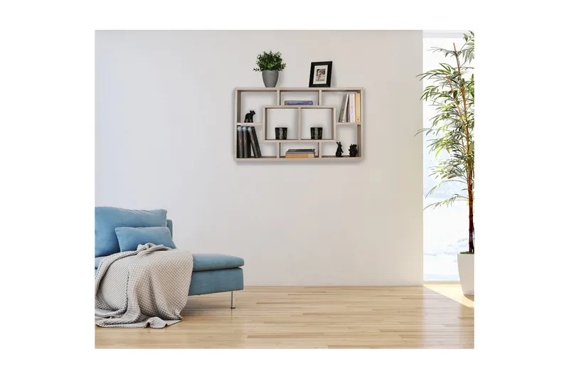 Vægreol Wohnling PAOLA melaminbelagt MDF, opbevaringshylde, vægmonteret, moderne stil Sonoma - Sonoma - Hus & renovering - Byggeri - Gulv, væg & tag - Gulv & vægbeklædning - Vægplader