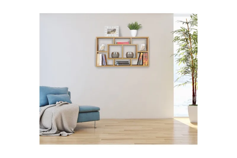 Vægreol Wohnling PAOLA melaminbelagt MDF, opbevaringshylde, vægmonteret, moderne stil Bøg - Bøg - Hus & renovering - Byggeri - Gulv, væg & tag - Gulv & vægbeklædning - Vægplader