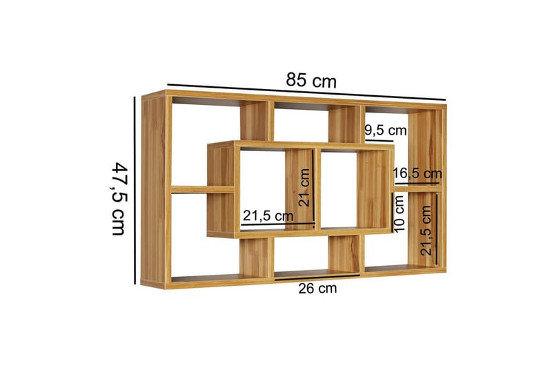 Vægreol Wohnling PAOLA melaminbelagt MDF, opbevaringshylde, vægmonteret, moderne stil Bøg - Bøg - Opbevaring - Hylder & Reoler - Væghylde & vægreol