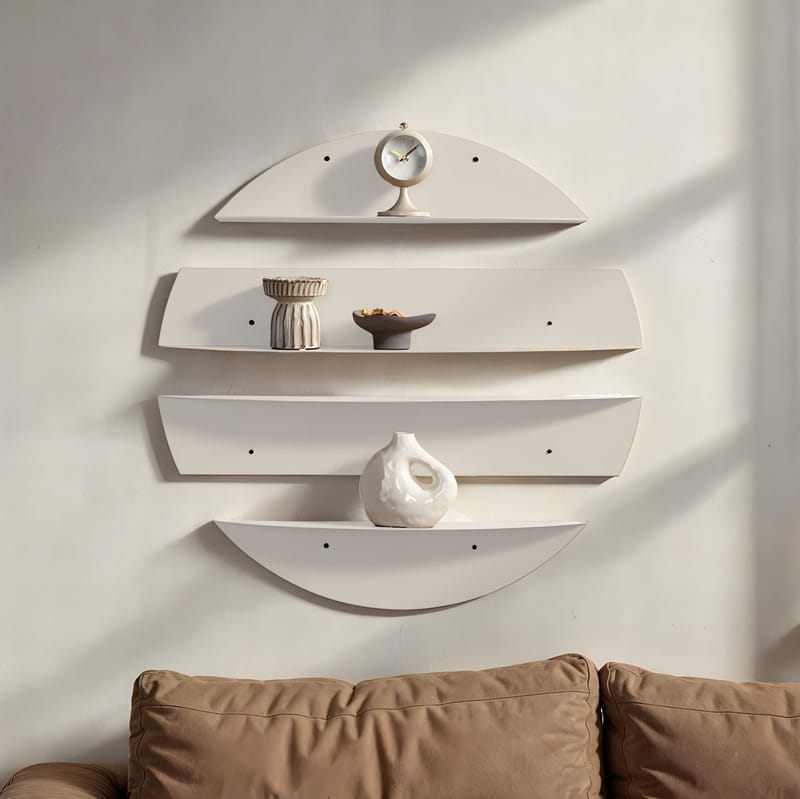 Zalvenn væghylde 76 cm rund - Blød Beige - Opbevaring - Hylder & Reoler - Væghylde & vægreol