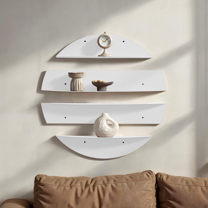 Zalvenn væghylde 76 cm rund - Hvid - Opbevaring - Hylder & Reoler - Væghylde & vægreol