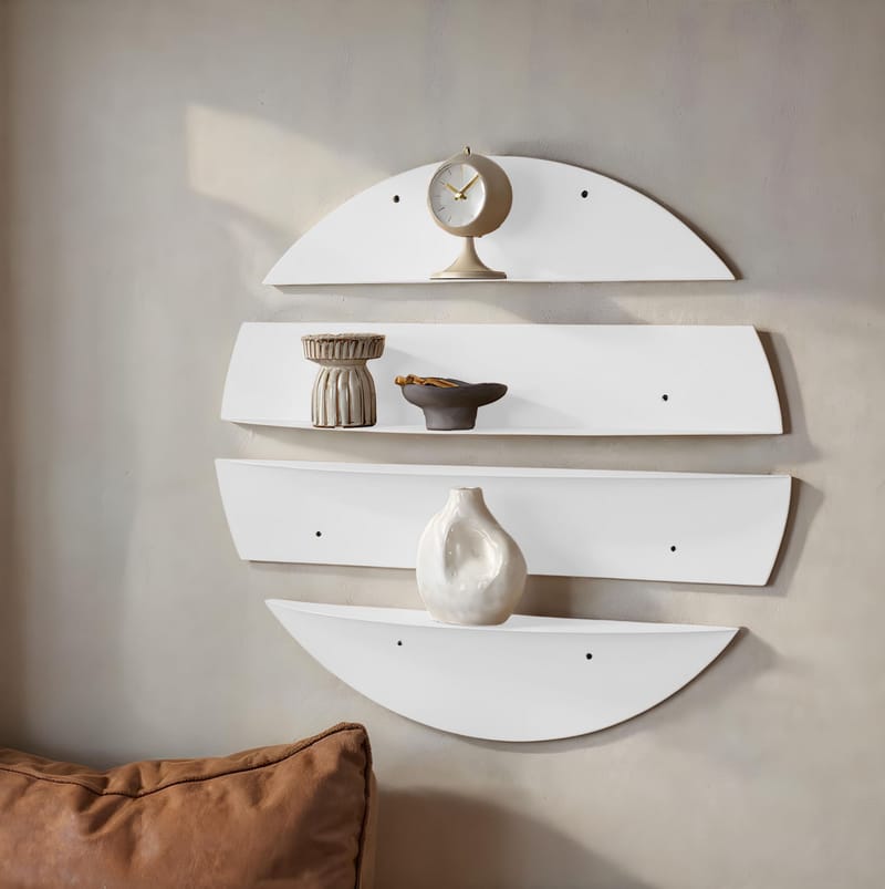 Zalvenn væghylde 76 cm rund - Hvid - Opbevaring - Hylder & Reoler - Væghylde & vægreol