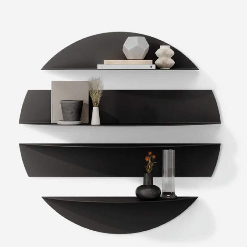 Zalvenn væghylde 76 cm rund - Sort - Opbevaring - Hylder & Reoler - Væghylde & vægreol