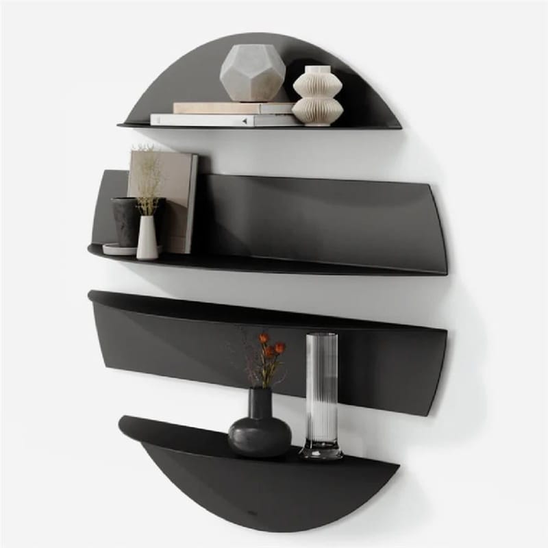 Zalvenn væghylde 76 cm rund - Sort - Opbevaring - Hylder & Reoler - Væghylde & vægreol