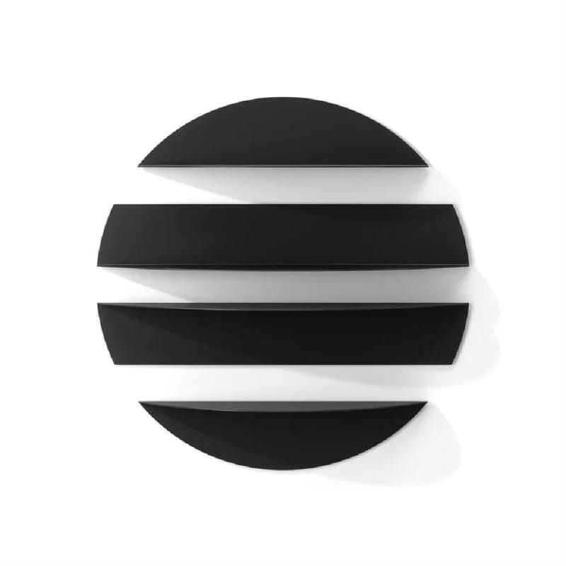 Zalvenn væghylde 76 cm rund, Sort