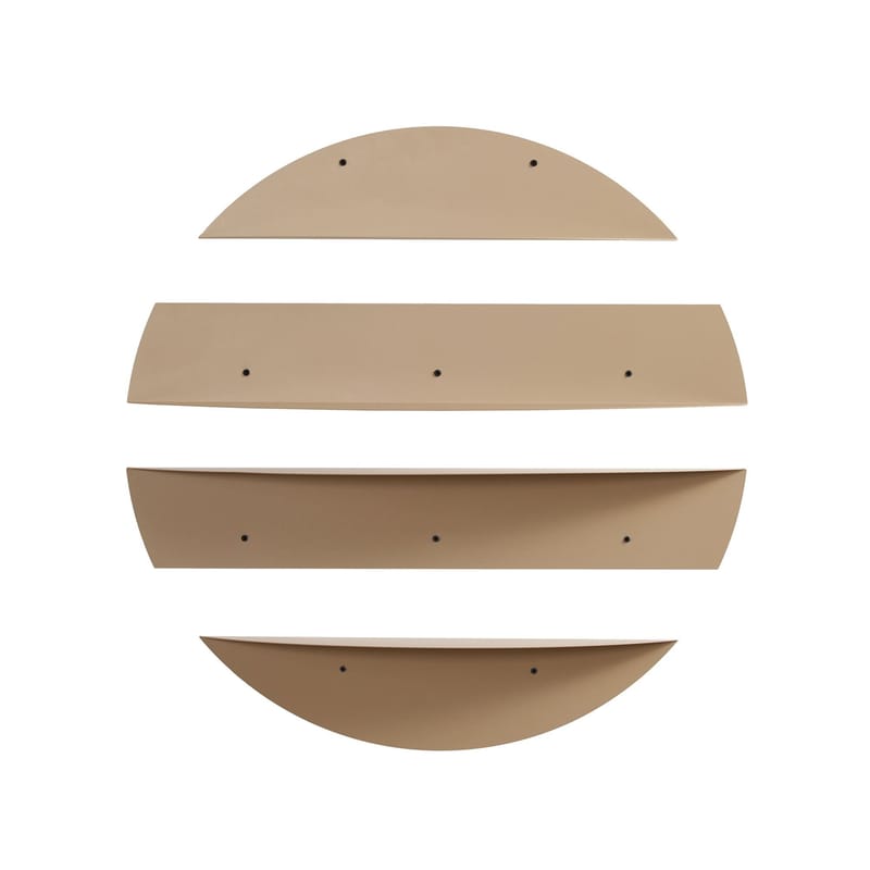 Zalvenn væghylde 76 cm rund, Taupe