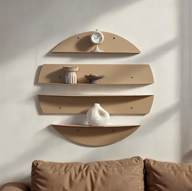 Zalvenn væghylde 76 cm rund - Taupe - Opbevaring - Hylder & Reoler - Væghylde & vægreol