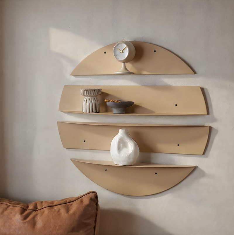 Zalvenn væghylde 76 cm rund - Taupe - Opbevaring - Hylder & Reoler - Væghylde & vægreol