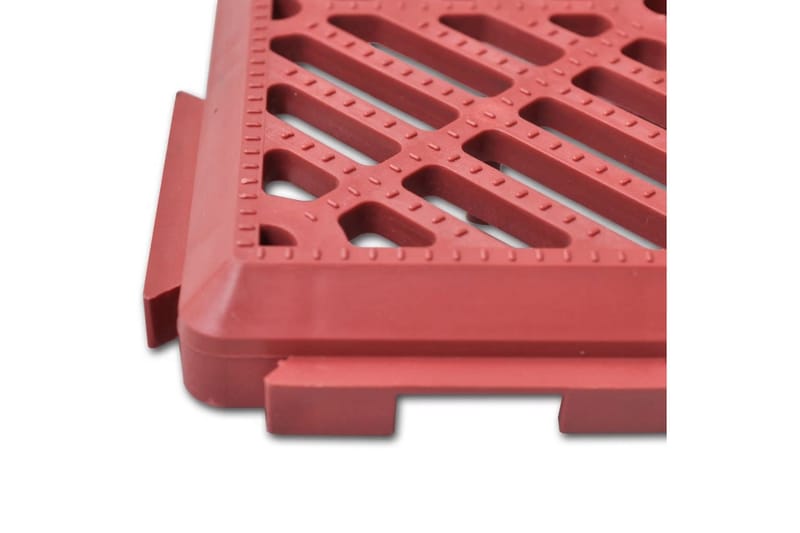 40918 Plastik Fliser Til Haven 29 X 29 Cm, 24 Stk. - Rød - Træflise balkon - Vinylgulv & plastik gulv - Gulvplader & plastikfliser