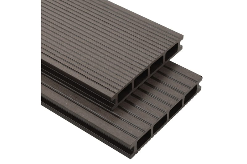 hule terrassebrædder med tilbehør WPC 10 m² 2,2 m mørkebrun - Træflise balkon - Vinylgulv & plastik gulv - Gulvplader & plastikfliser