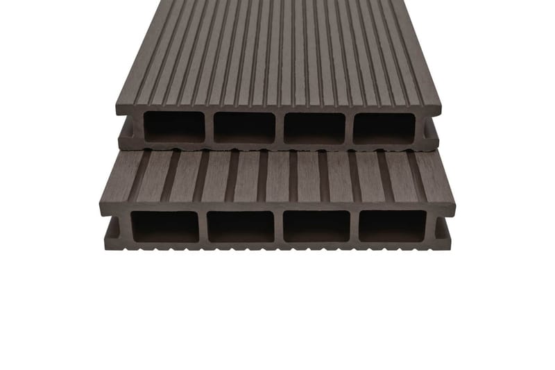 hule terrassebrædder med tilbehør WPC 16 m² 2,2 m mørkebrun - Hus & renovering - Byggeri - Gulv, væg & tag - Gulv - Vinylgulv & plastik gulv